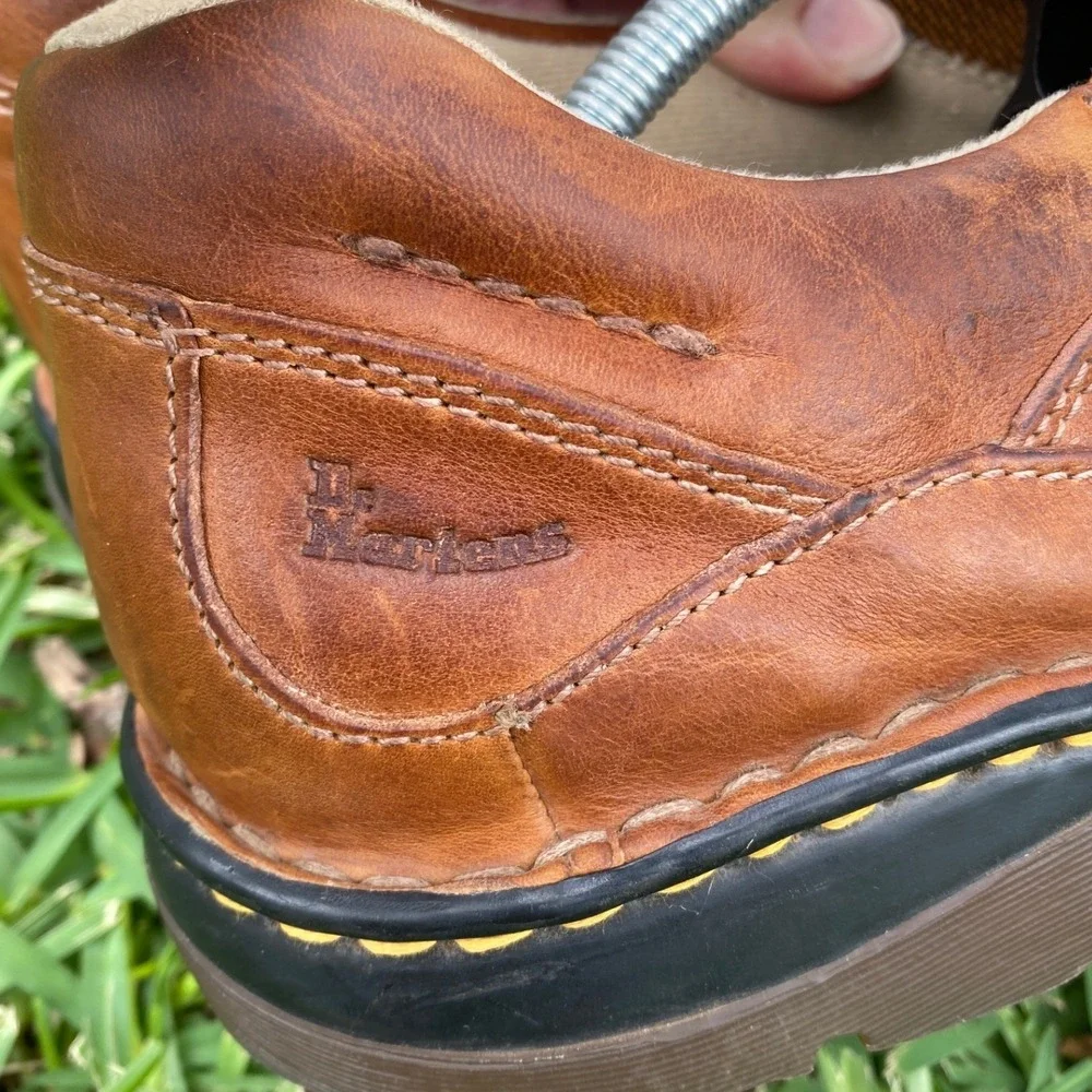 Dr. Martens 8B79 Mens Brown Leather Slip On Loafers Size US 12 Moc Toe Shoes‎